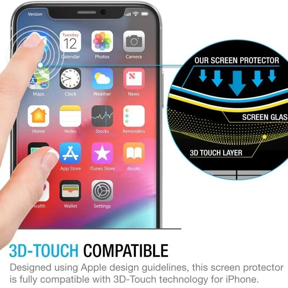 Maxboost iPhone X/XS/11 Pro Tempered Glass Screen Protector 3 Pack NWT
